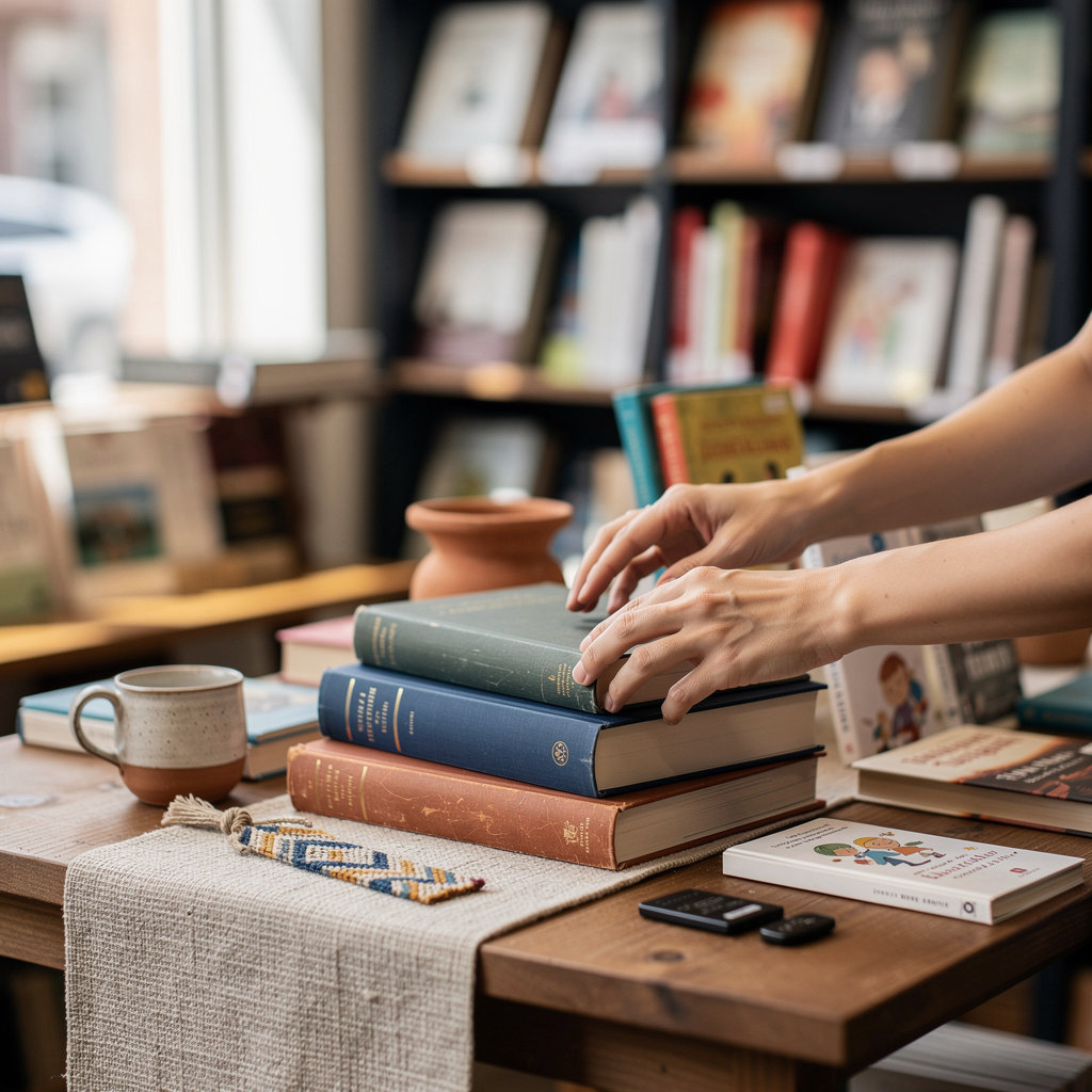 Enterprise Store's bookstore in Enterprise, Oregon, with shelves of books inviting local readers and visitors to browse